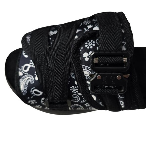 DRACO Slides Mens Shoes Size 5, 5.5, 6 Black Bandana Sandals Bandana NEW + Bag - Picture 6 of 12